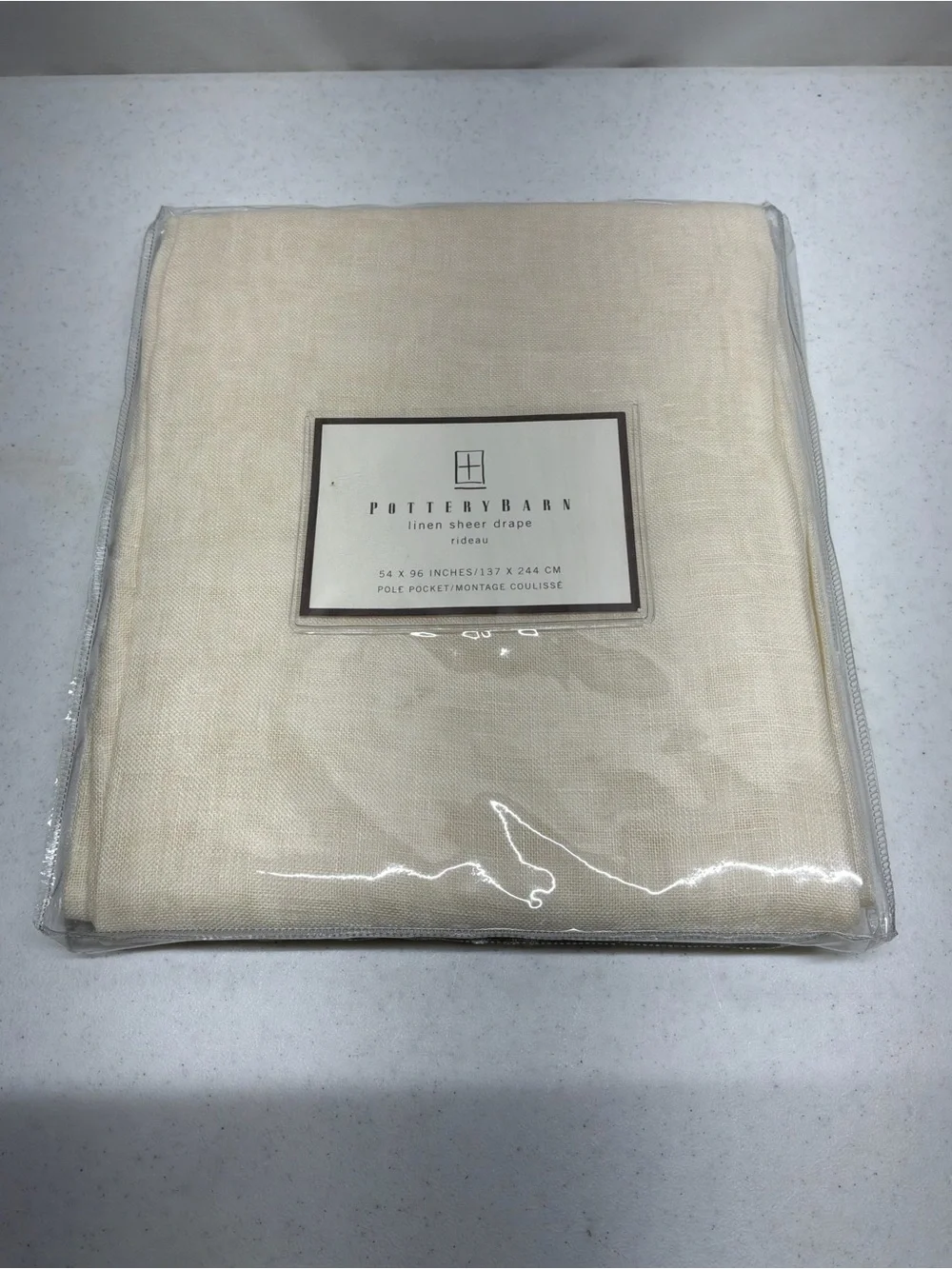 Pottery Barn Linen Sheer Drape - Ivory